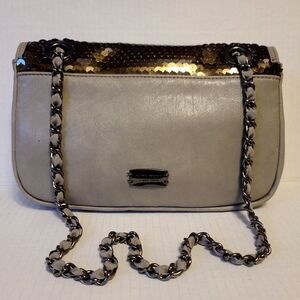 Nine‎ West Sequin Gold and Leather Shoulder Bag